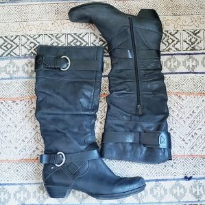 Pikolinos Tall Gray Black Boots